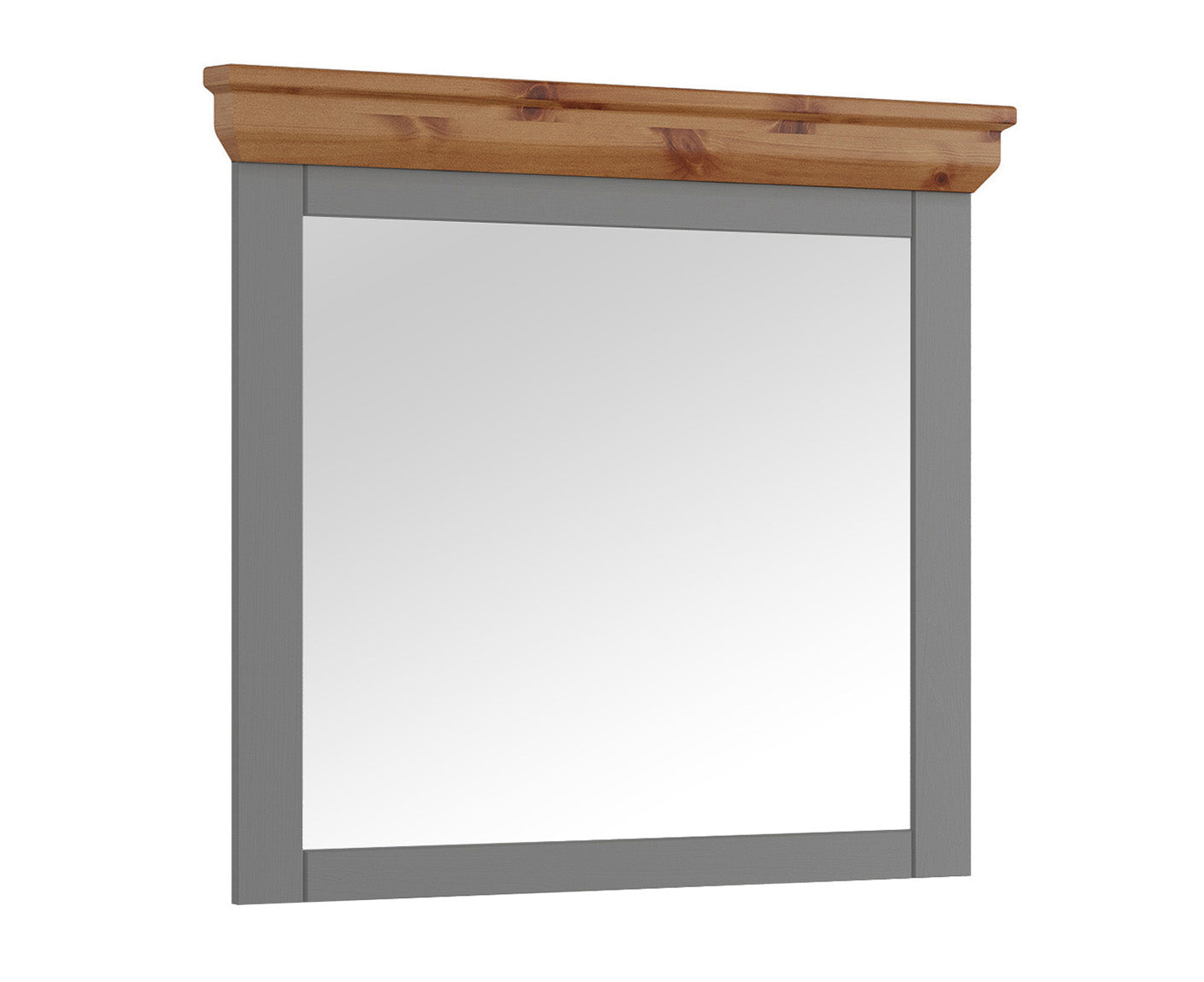 Marone Elite Garderobenspiegel Massivholz Weiß / Grau
