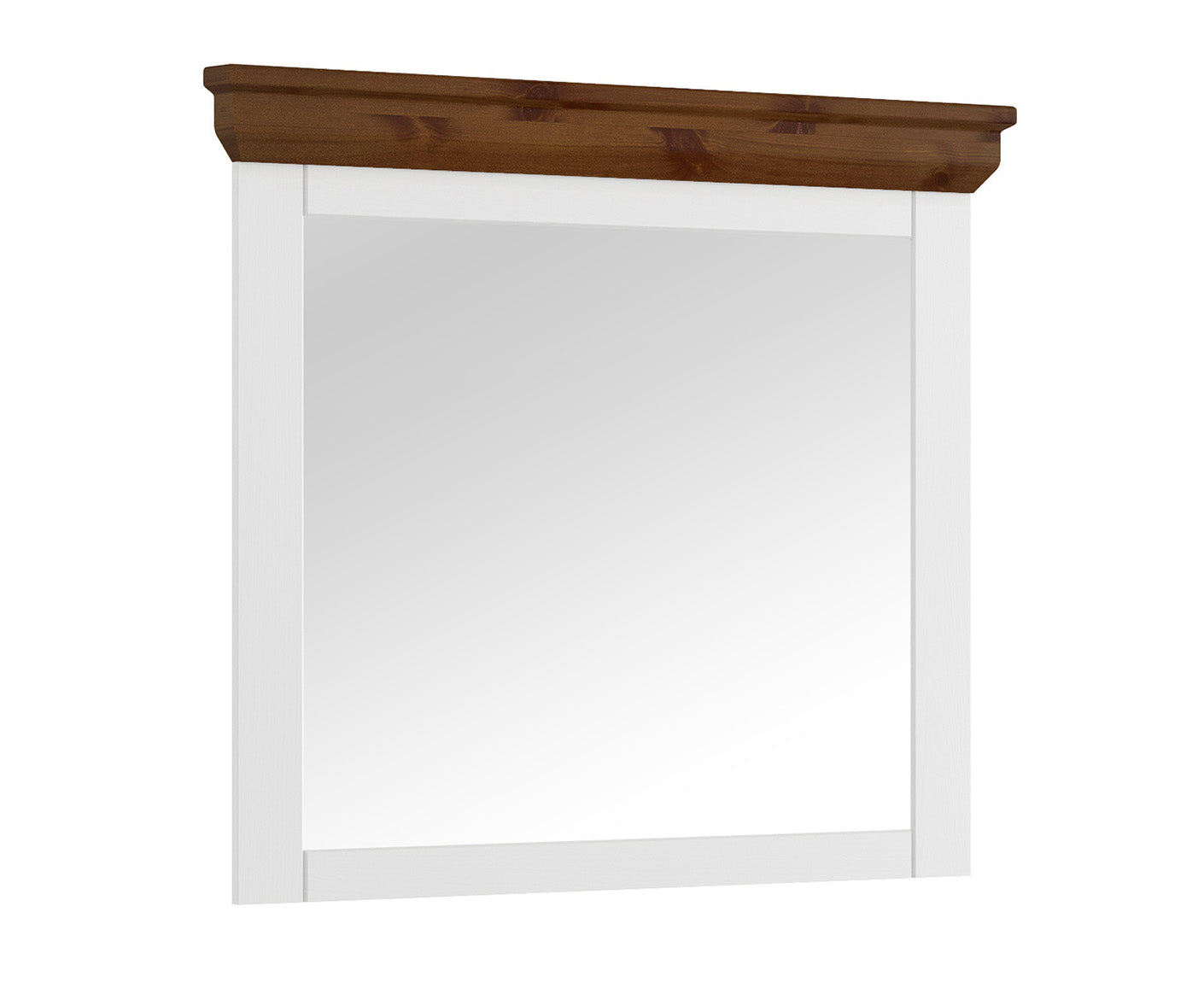 Marone Elite Garderobenspiegel Massivholz Weiß / Grau