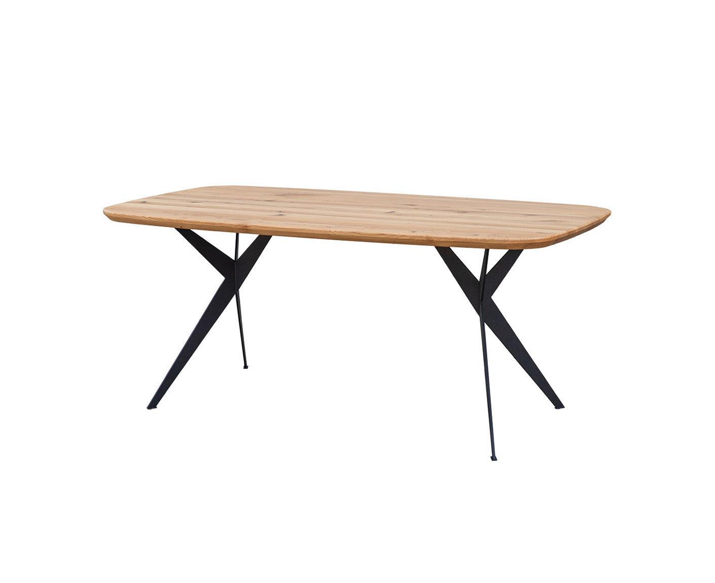 Sistina Esstisch Massivholz Eiche Natur / Schwarz