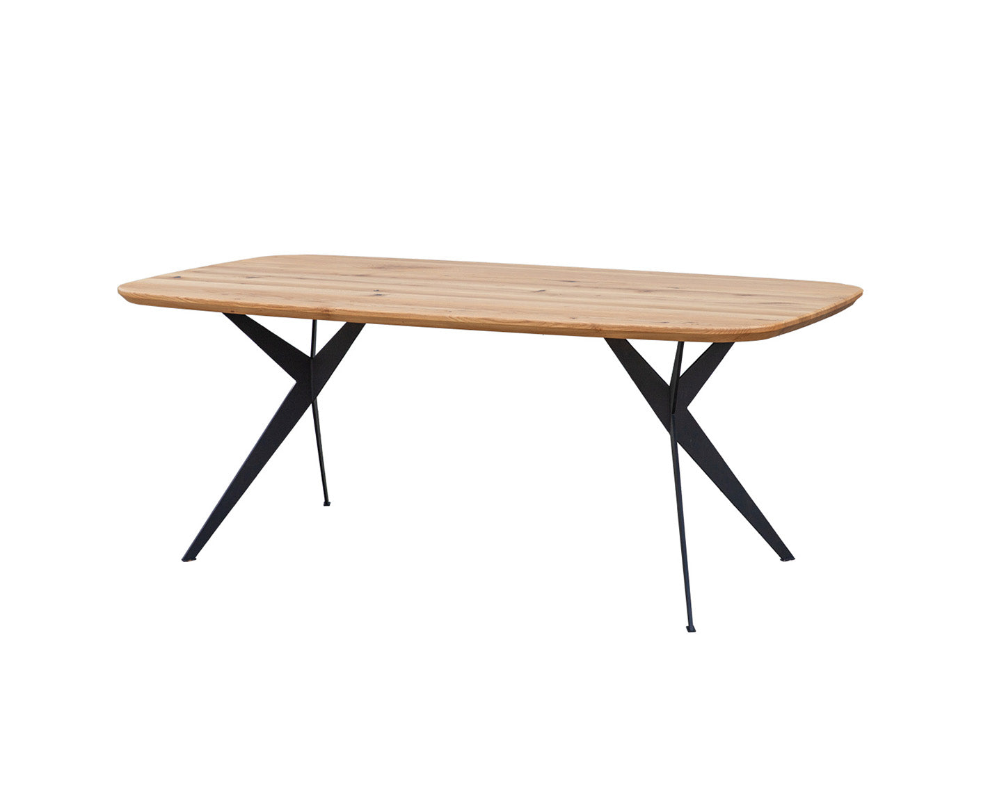 Sistina Esstisch Massivholz Eiche Natur / Schwarz