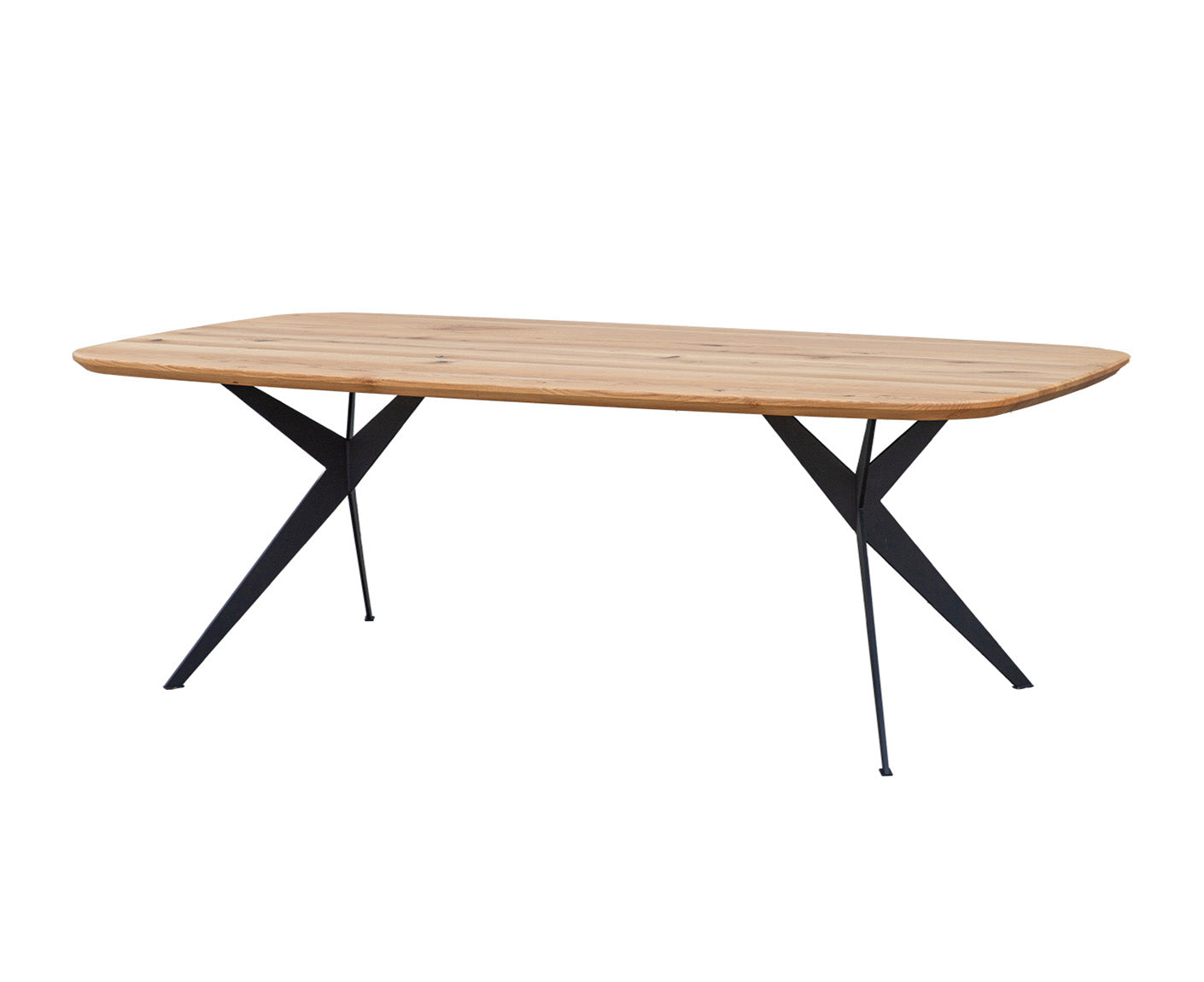 Sistina Esstisch Massivholz Eiche Natur / Schwarz