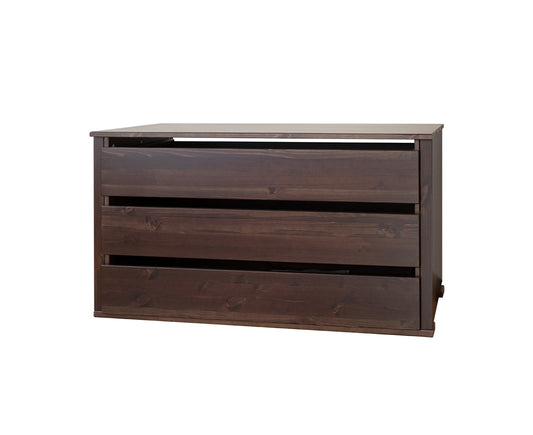Rosella Schubladen-Modul für Kleiderschrank 3 Schubladen Breit Massivholz Tabacco