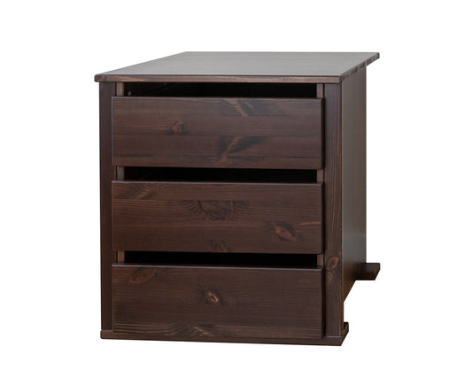 Rosella Schubladen-Modul für Kleiderschrank 3 Schubladen klein Massivholz Tabacco