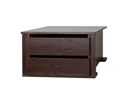 Rosella Schubladen-Modul für Kleiderschrank 2 Schubladen klein Massivholz Tabacco