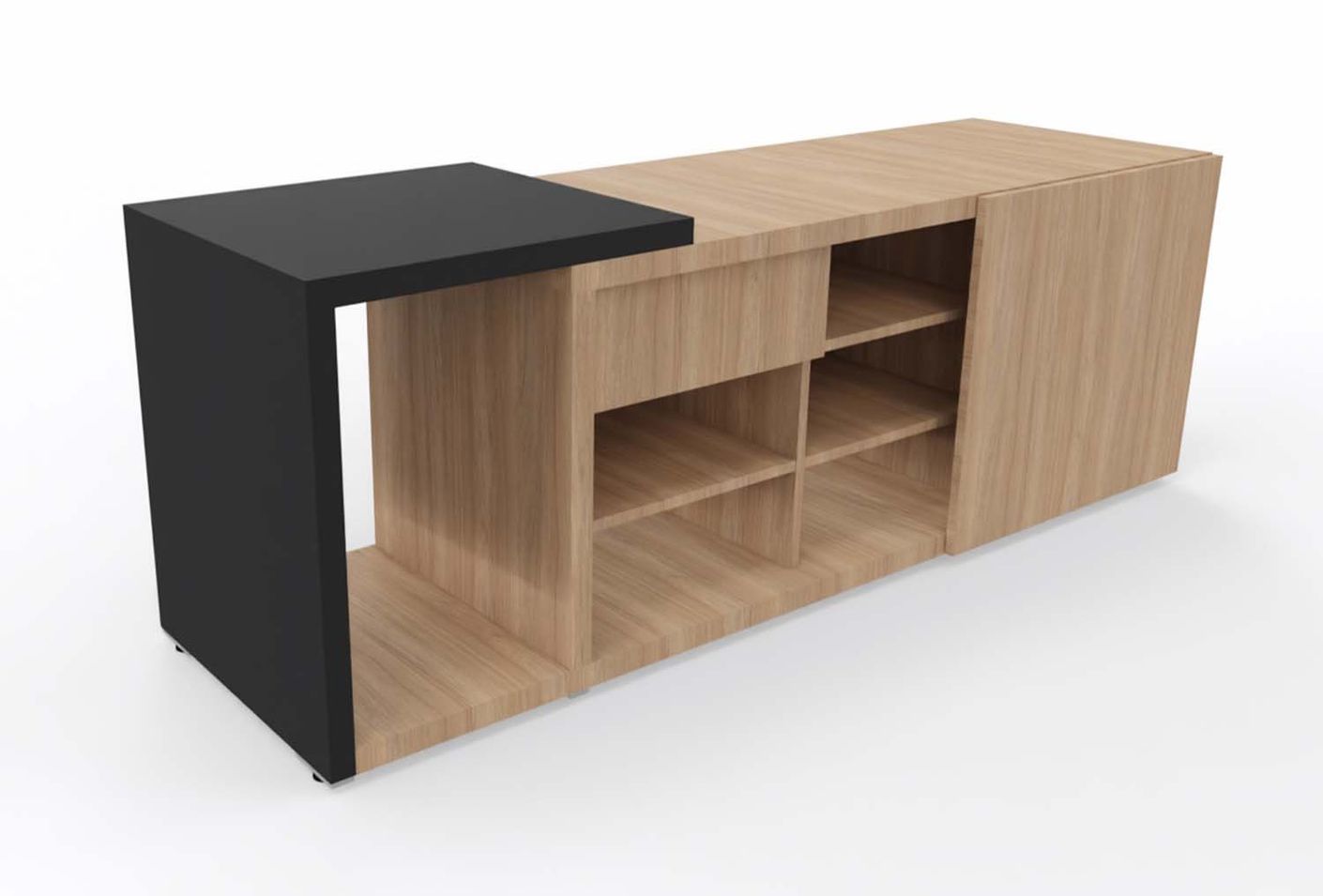 Mito Schiebetürenschrank 189 x 57 cm Sideboard Bernstein Eiche Matt