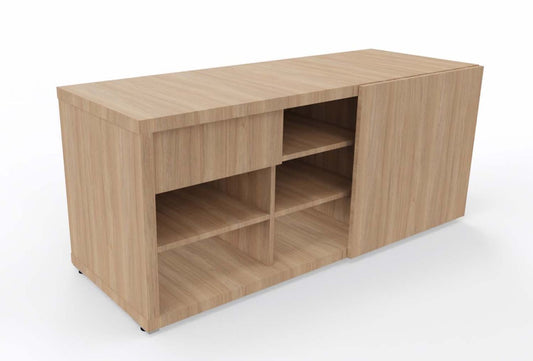 Mito Schiebetürenschrank 150 x 57 cm Sideboard Bernstein Eiche