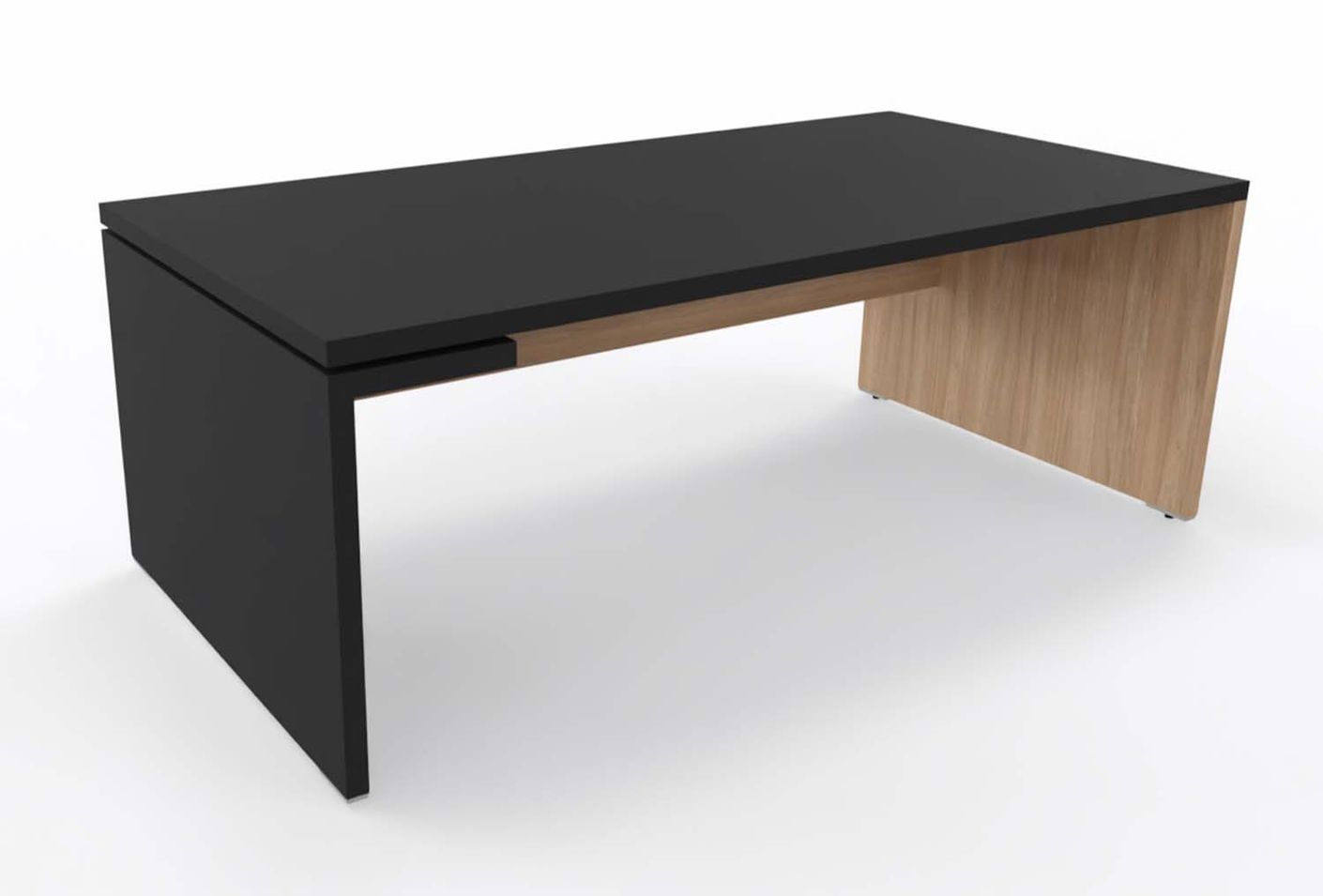MDD Mito Chefschreibtisch mit Antifingerprint-Beschichtung, schwarz matt 180/200 x 100 cm