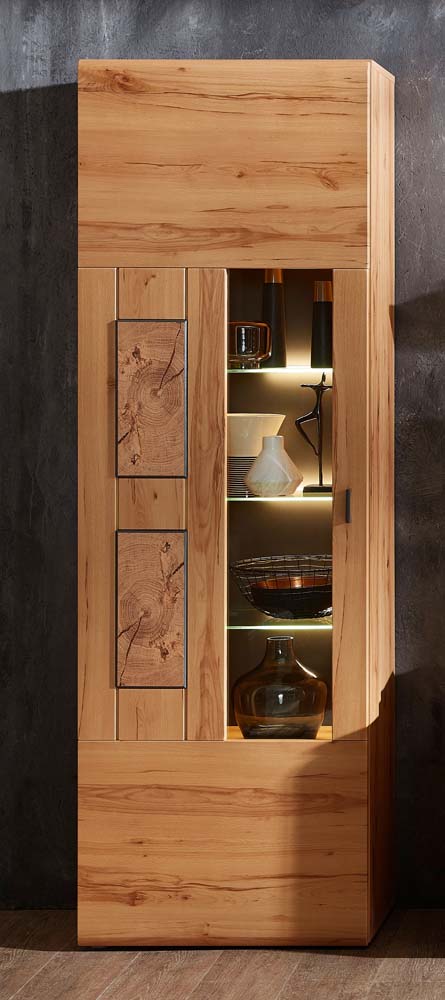 Madera Vitrine, fertig montiert, Kernbuche MDF
