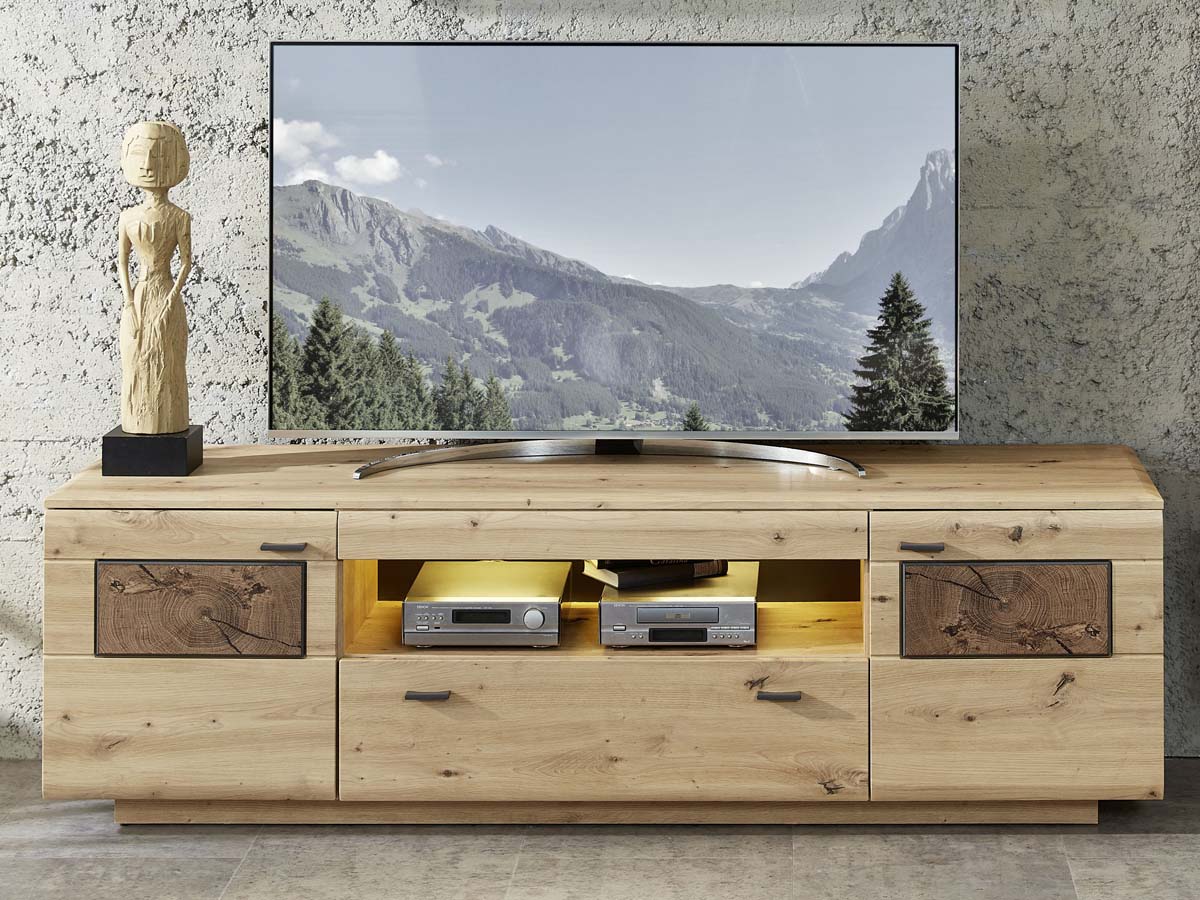 Madera II Wohnwand 2, fertig montiert, Artisaneiche MDF - Voelpe