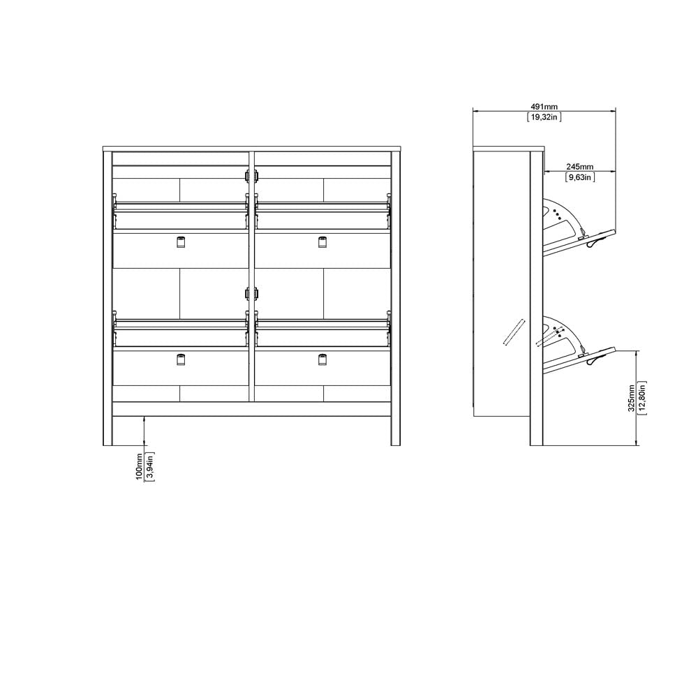 Madrid Schuhschrank Weiß