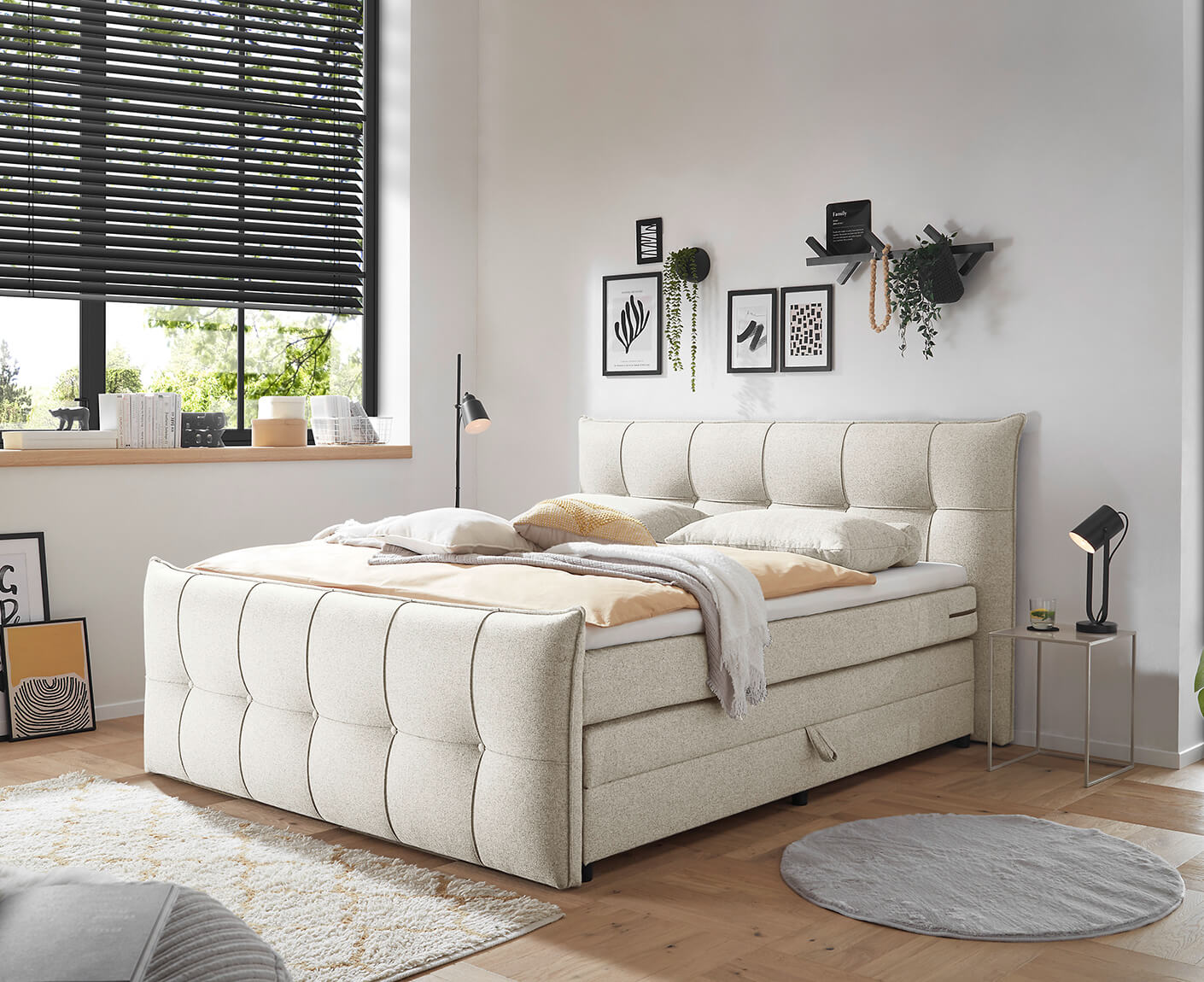 Manchester Boxspringbett / Doppelbett mit Bettkasten