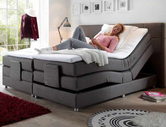 MANOLO Boxspringbett mit Motor 180x200cm elektrisch Stone