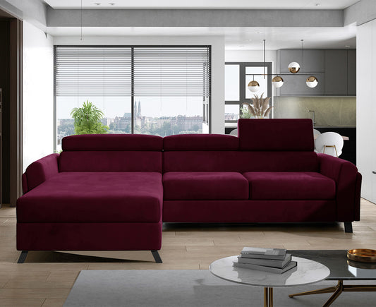 Mariall Ecksofa 300 x 190 cm Burgund (Samt - Matt)