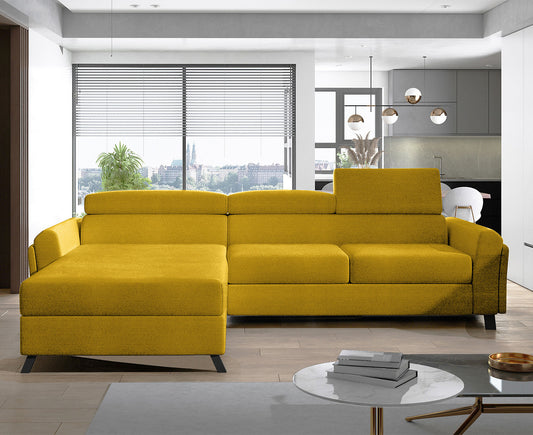 Mariall Ecksofa 300 x 190 cm Gelb (Velour)