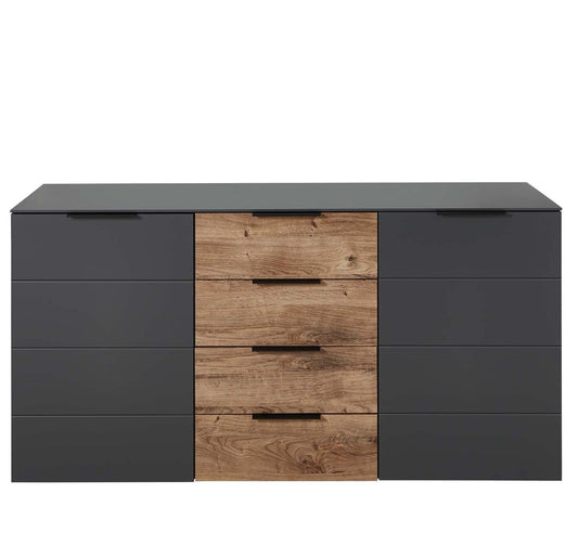 Mediana Sideboard Grau/Abs. Haveleiche Cognac - Voelpe