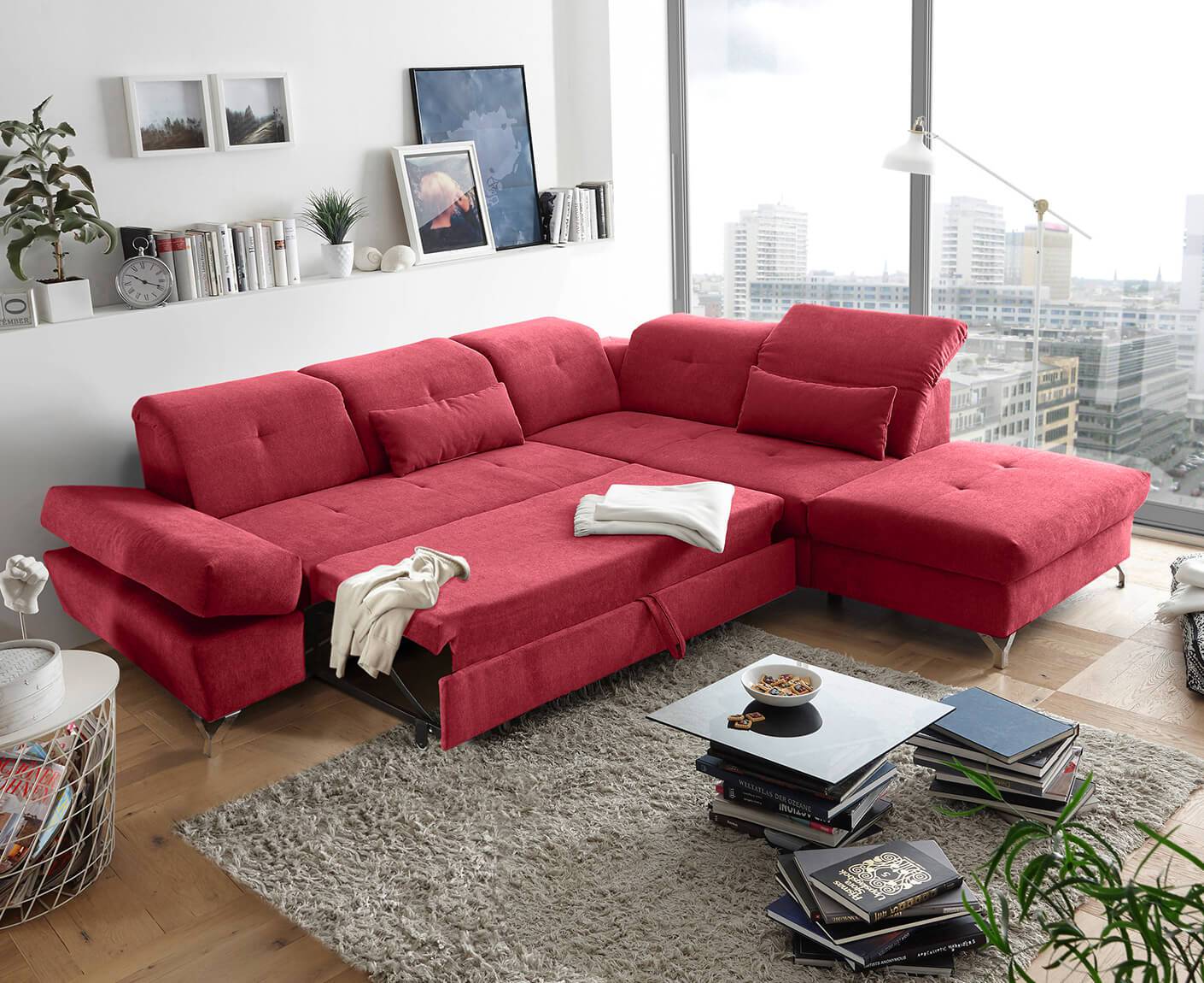 MELFI Ecksofa 275 x 245 cm, mit Schlaffunktion - Voelpe