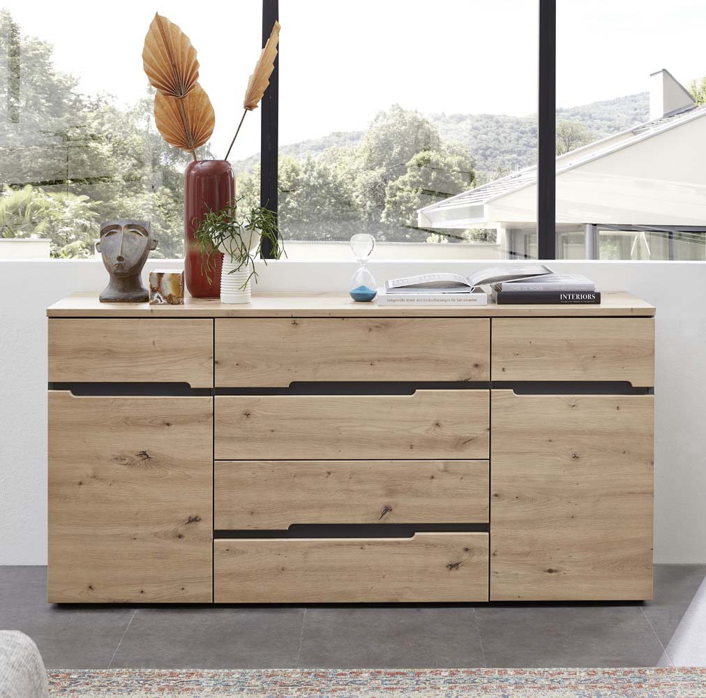 Memphis Sideboard Graphit / Artisan Eiche - Voelpe