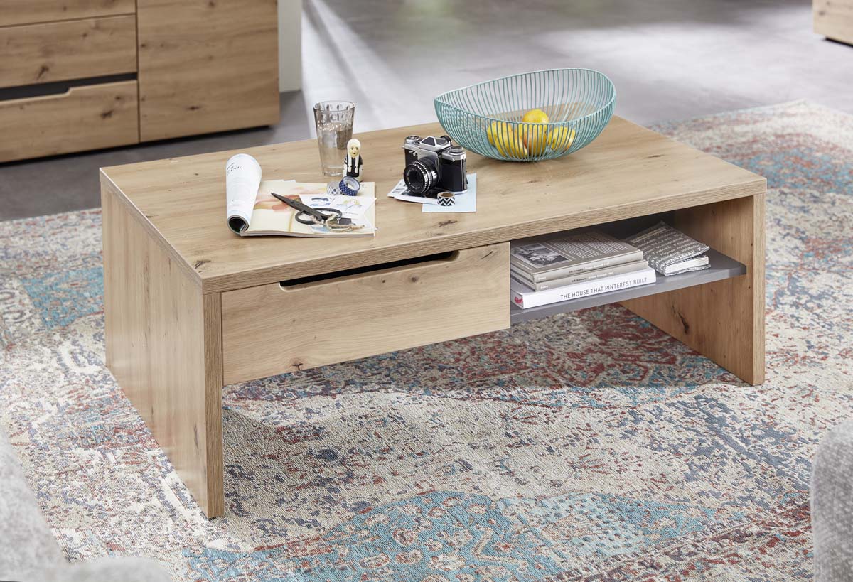 Memphis Couchtisch Graphit / Artisan Eiche