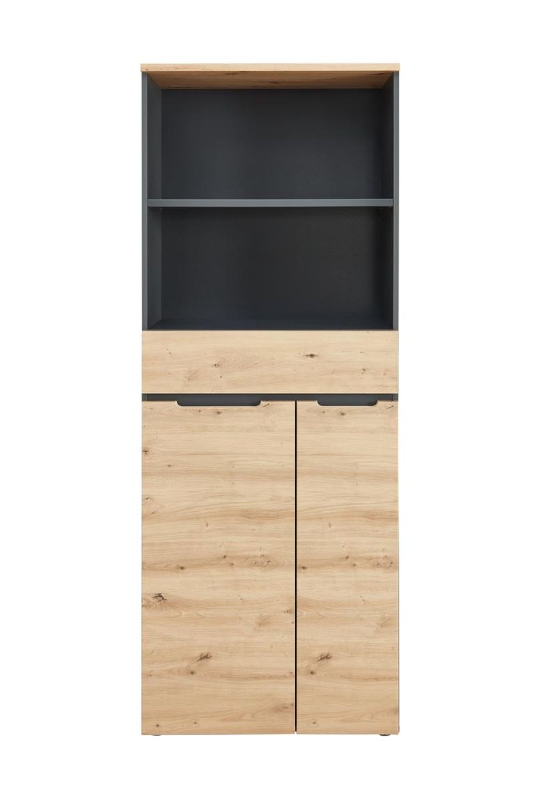 Memphis 5 OH Aktenschrank mit einer Schublade Graphit / Artisan Eiche