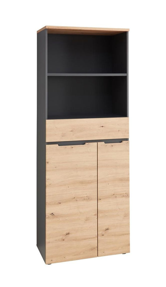 Memphis 5 OH Aktenschrank mit einer Schublade Graphit / Artisan Eiche