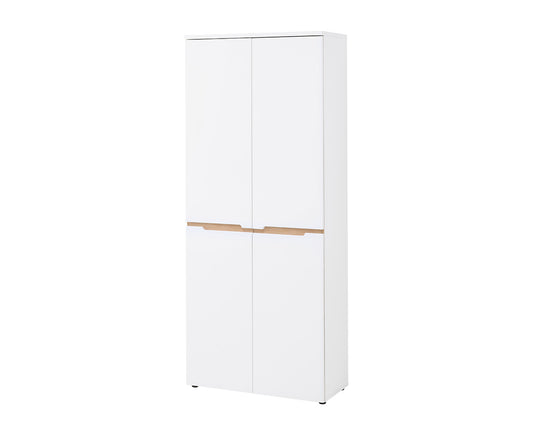 Memphis Schuhschrank 80x192 cm Weiß supermatt