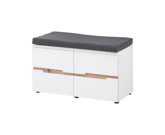 Memphis Schuhbank 80x49 cm Weiß supermatt