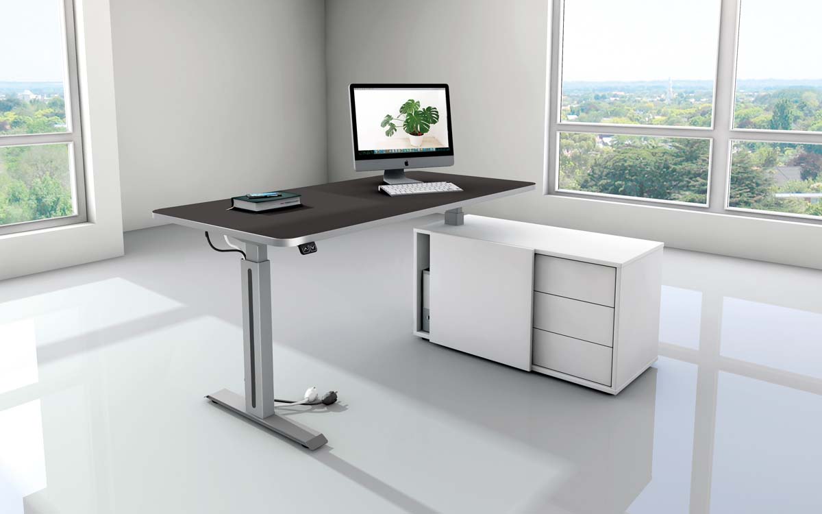 Move 1 Komplettarbeitsplatz, elektrisch höhenverstellbar, Anthrazit / Silber