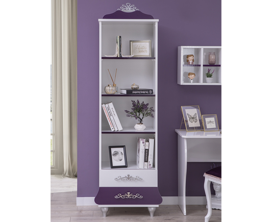 ANASTASIA LILA Bücherregal Kinderbücherregal lila / weiß