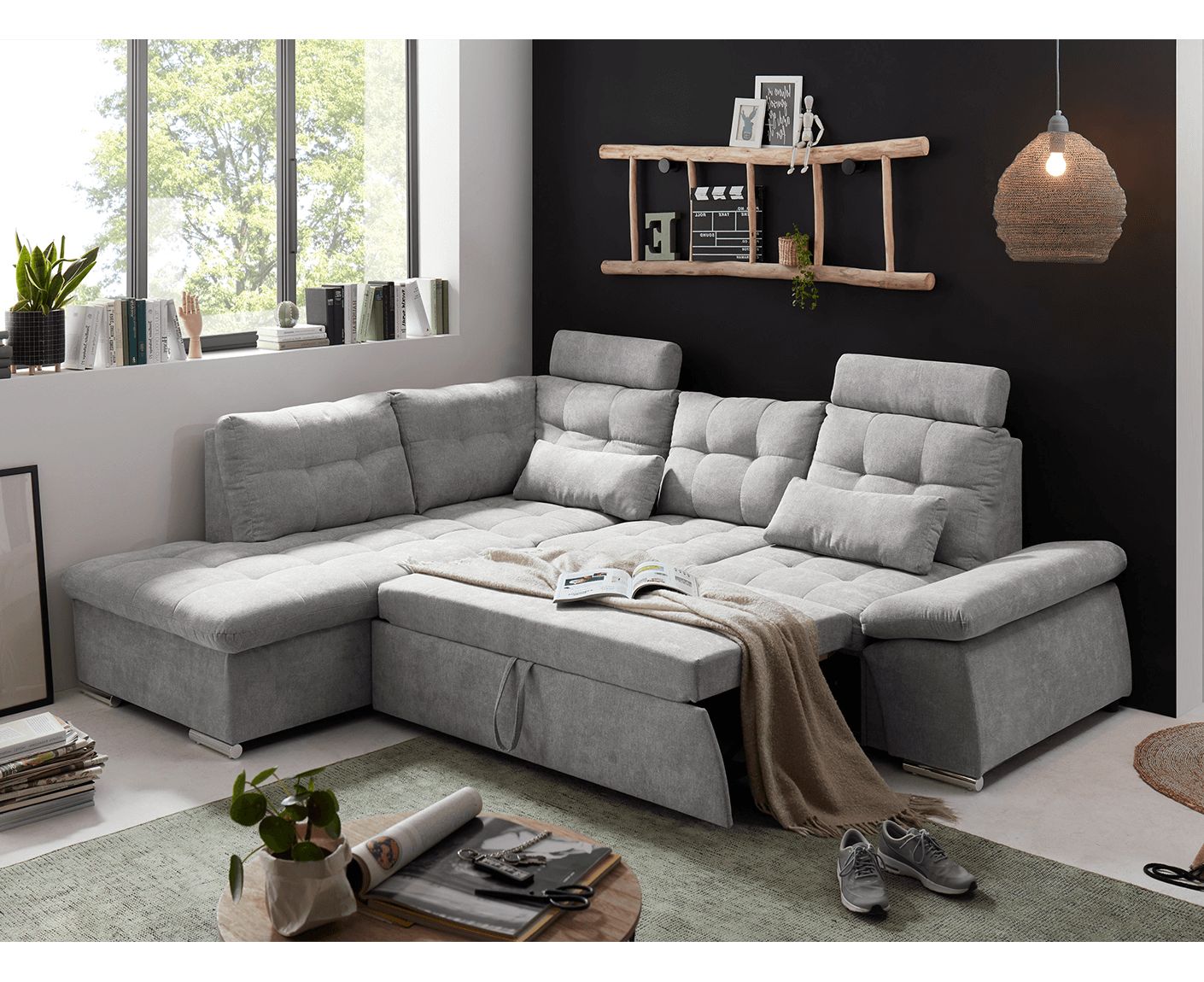 Nalo Ecksofa 260x219 cm, mit Schlaffunktion - Voelpe