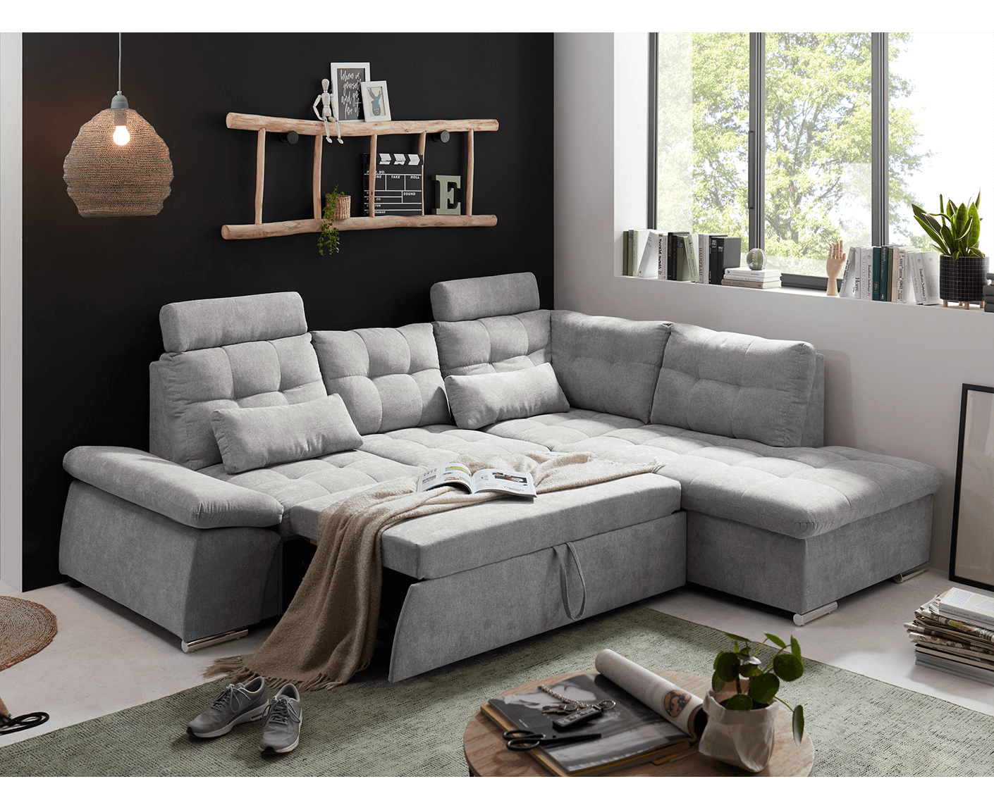 Nalo Ecksofa 260x219 cm, mit Schlaffunktion - Voelpe