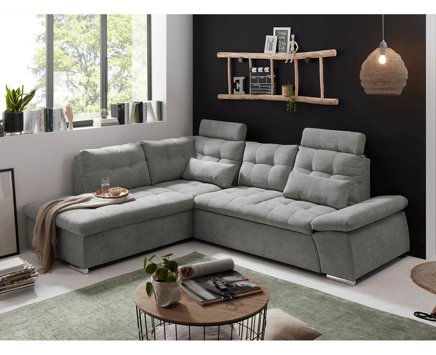 Nalo Ecksofa 260x219 cm, mit Schlaffunktion - Voelpe