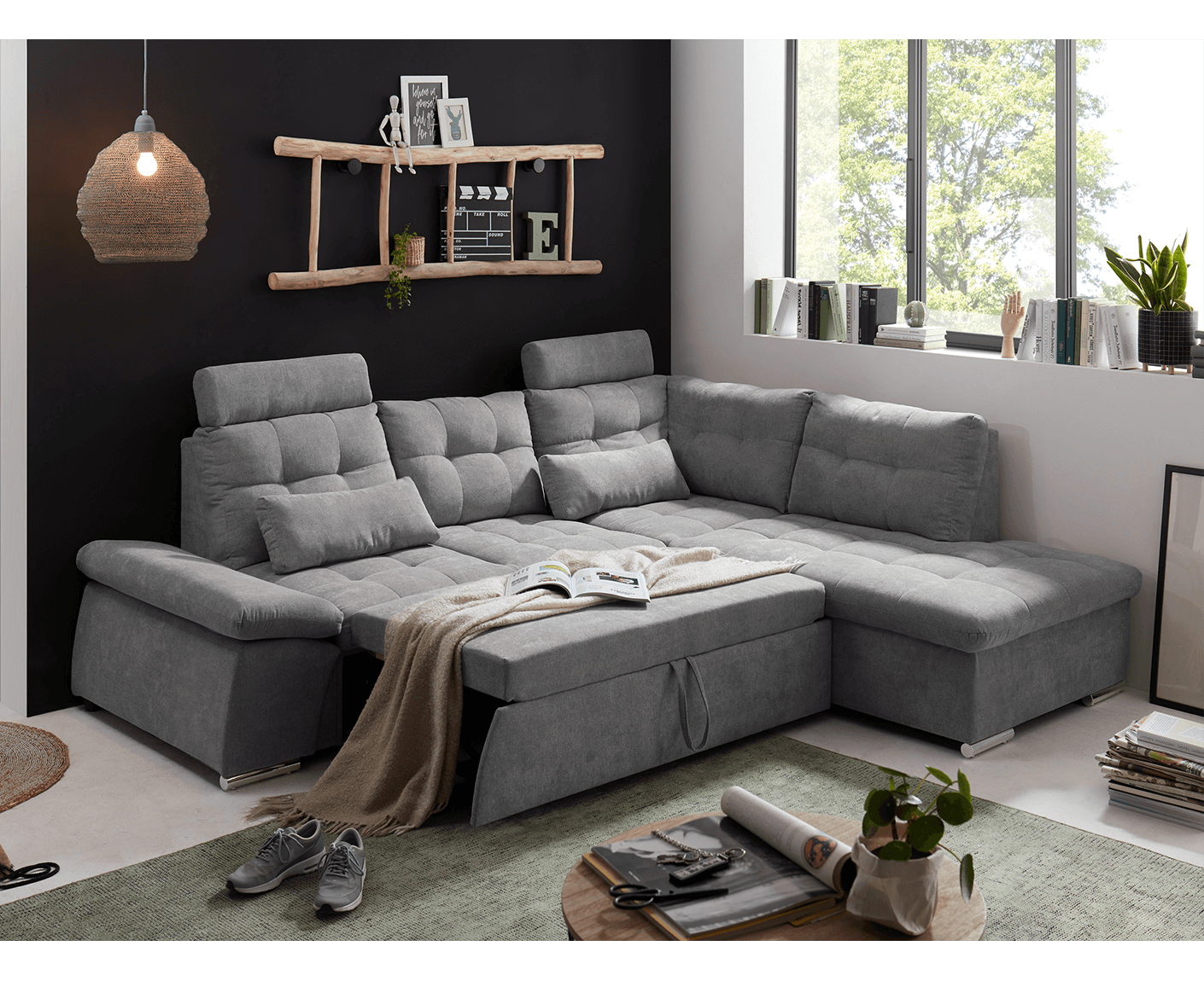 Nalo Ecksofa 260x219 cm, mit Schlaffunktion - Voelpe