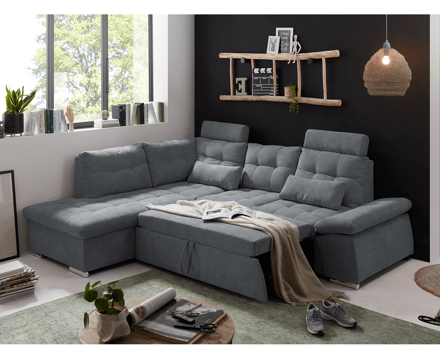 Nalo Ecksofa 260x219 cm, mit Schlaffunktion - Voelpe