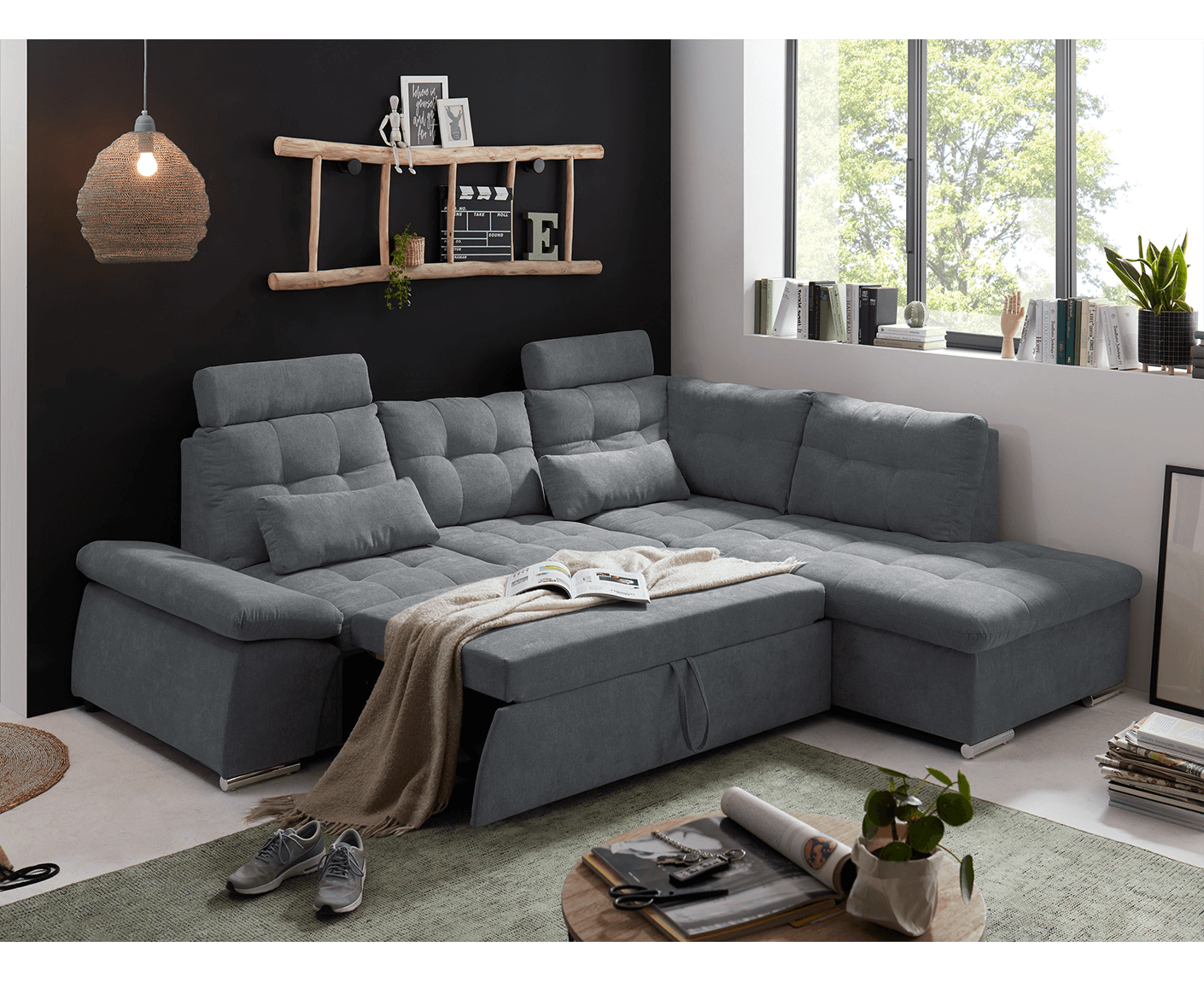 Nalo Ecksofa 260x219 cm, mit Schlaffunktion - Voelpe