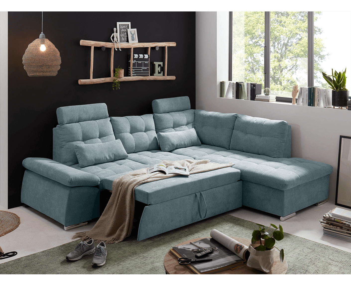 Nalo Ecksofa 260x219 cm, mit Schlaffunktion - Voelpe