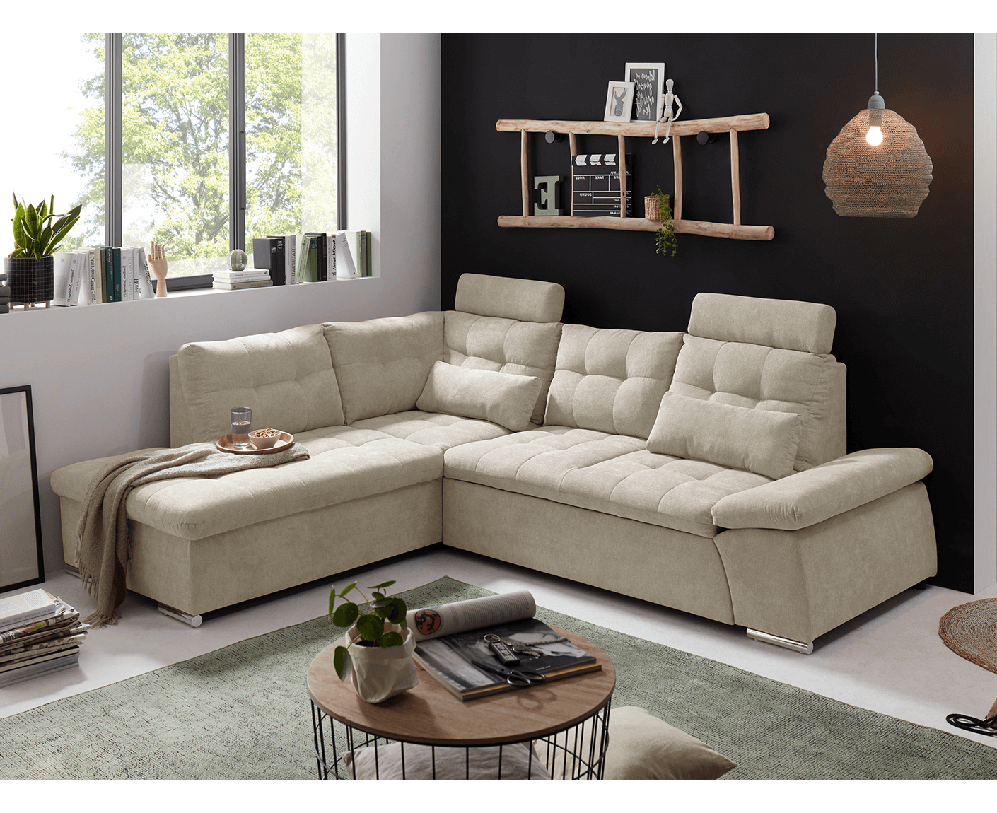 Nalo Ecksofa 260x219 cm, mit Schlaffunktion - Voelpe