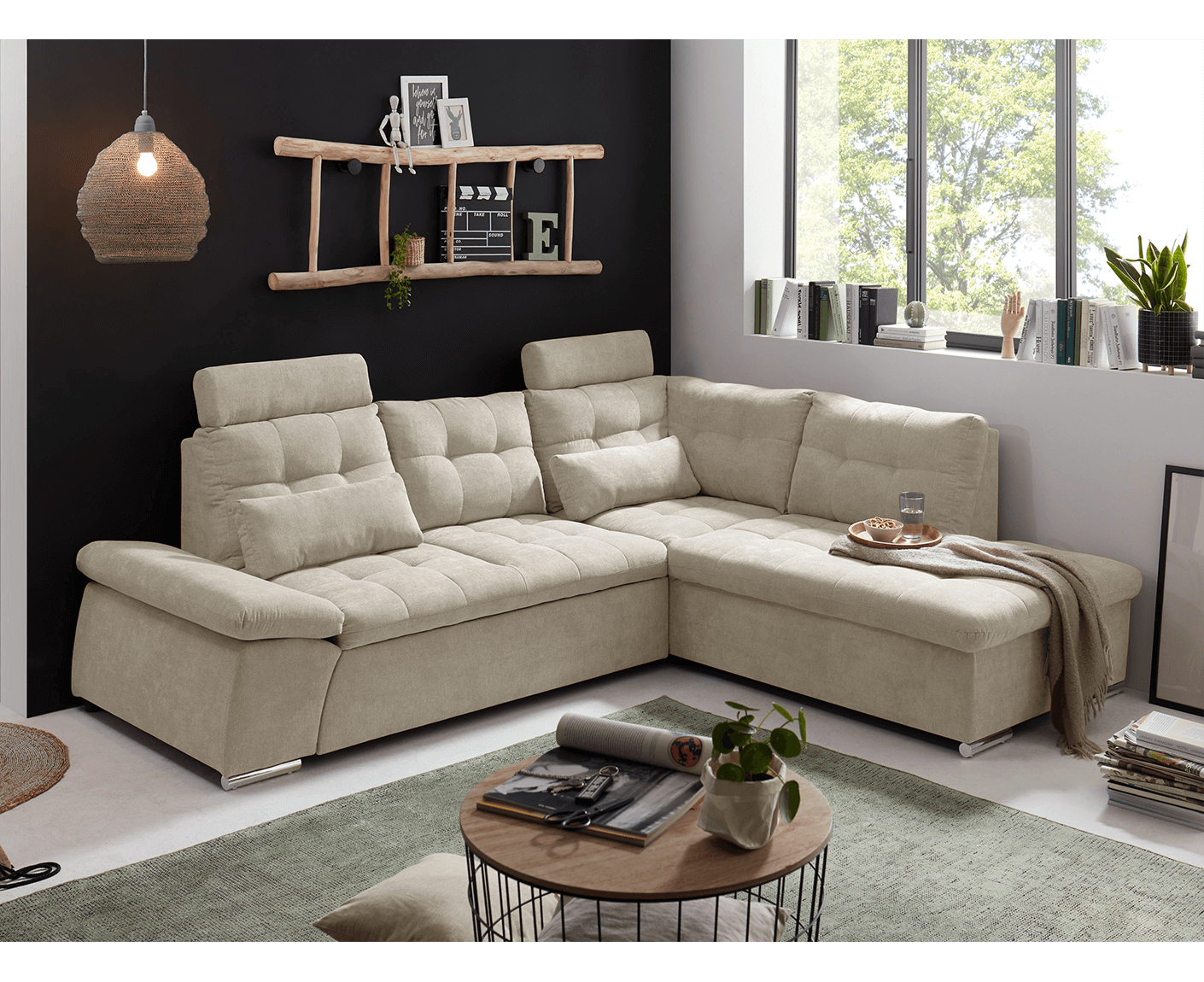 Nalo Ecksofa 260x219 cm, mit Schlaffunktion - Voelpe