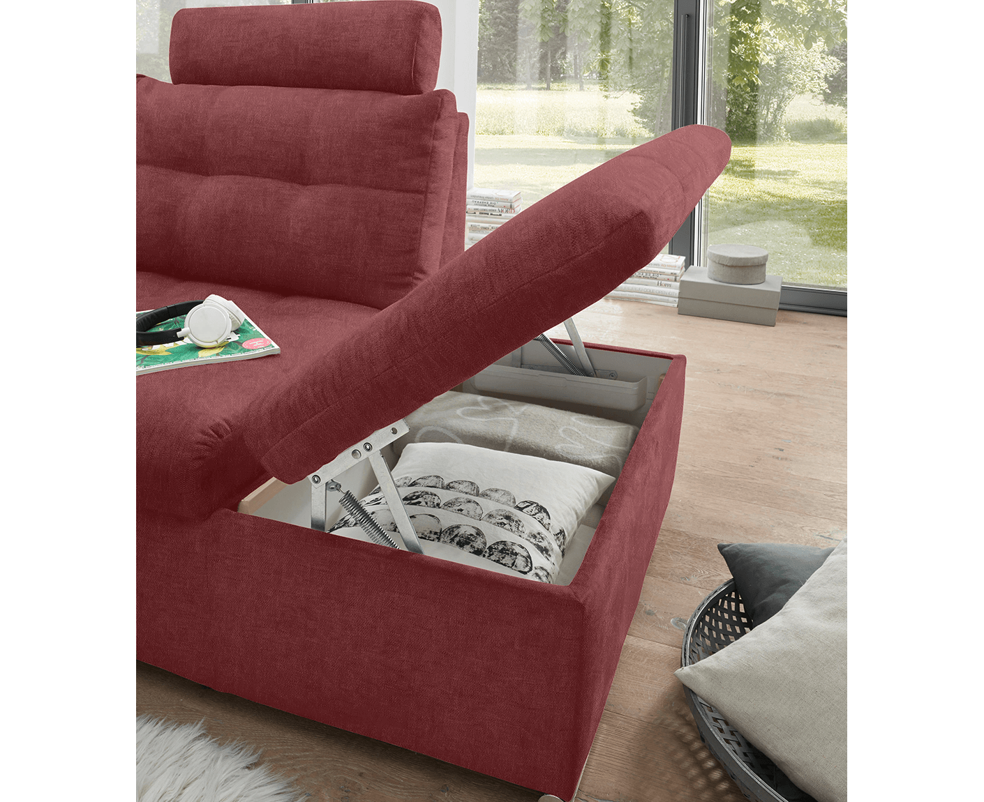 Nalo Ecksofa 260x219 cm, mit Schlaffunktion - Voelpe