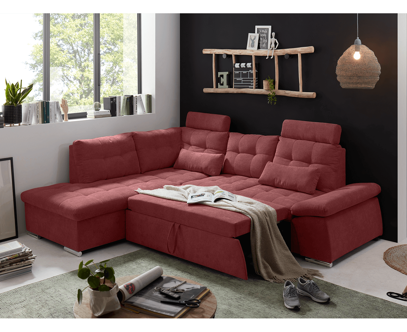 Nalo Ecksofa 260x219 cm, mit Schlaffunktion - Voelpe