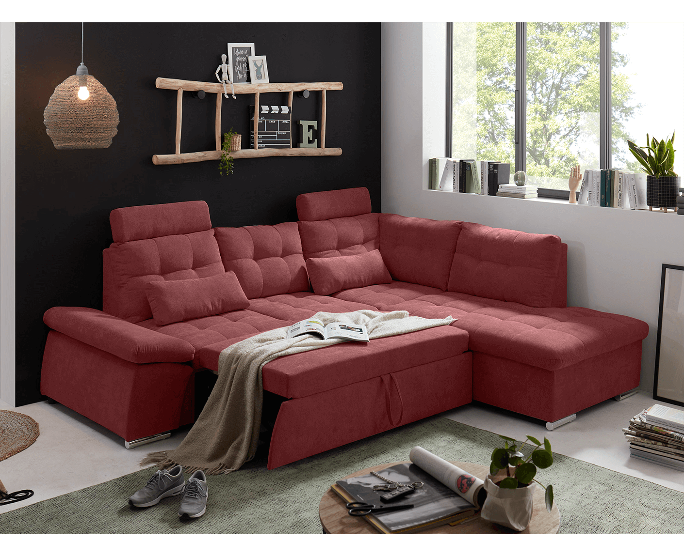 Nalo Ecksofa 260x219 cm, mit Schlaffunktion - Voelpe