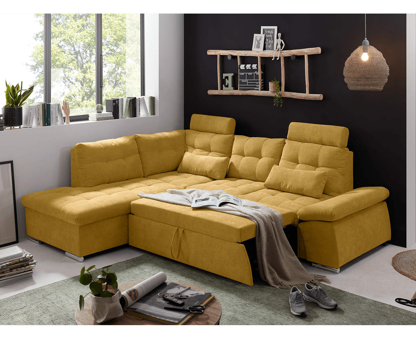 Nalo Ecksofa 260x219 cm, mit Schlaffunktion - Voelpe