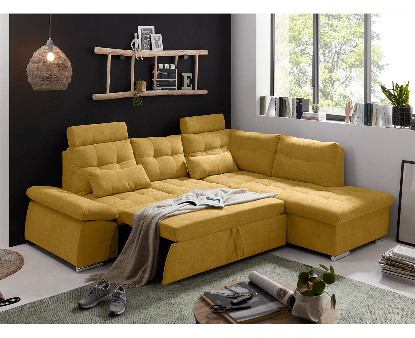 Nalo Ecksofa 260x219 cm, mit Schlaffunktion - Voelpe