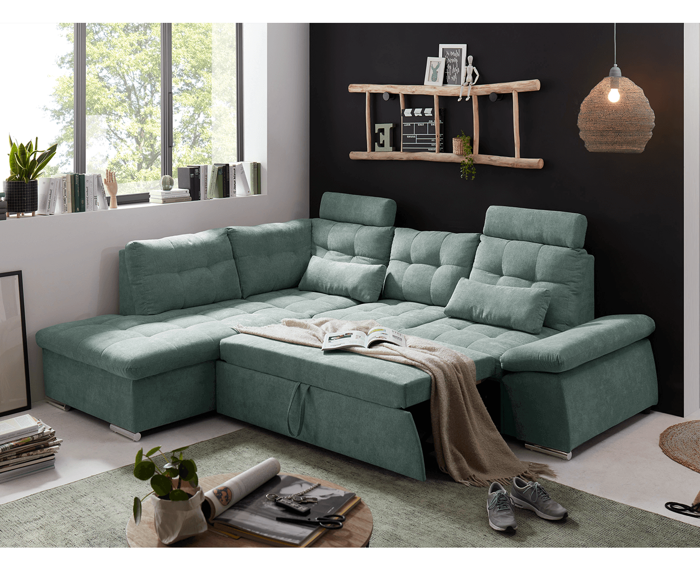 Nalo Ecksofa 260x219 cm, mit Schlaffunktion - Voelpe