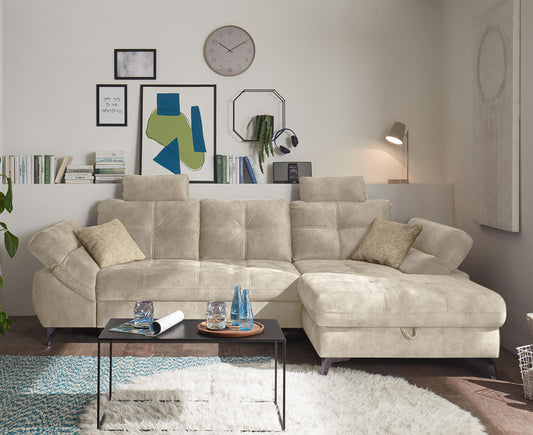 Nevis Ecksofa 288x170 cm, mit Schlaffunktion & Bettkasten - Voelpe