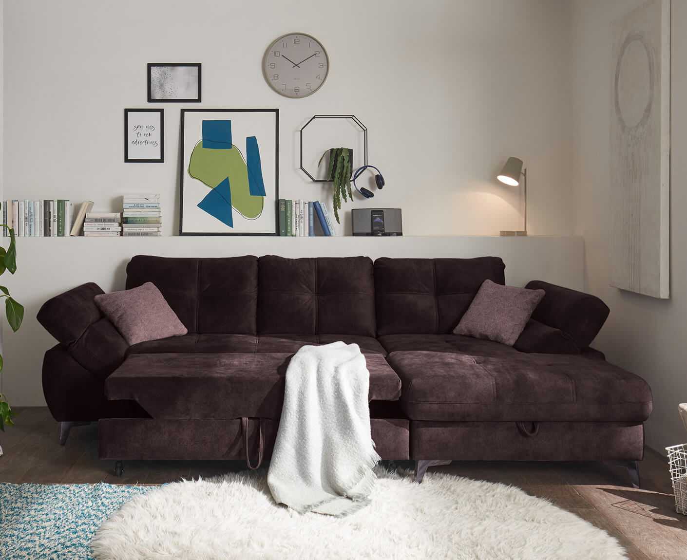 Nevis Ecksofa 288x170 cm, mit Schlaffunktion & Bettkasten - Voelpe