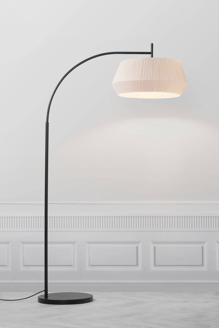 Dicte Stehlampe Leselampe Ø 53 cm Beige / Schwarz - Voelpe