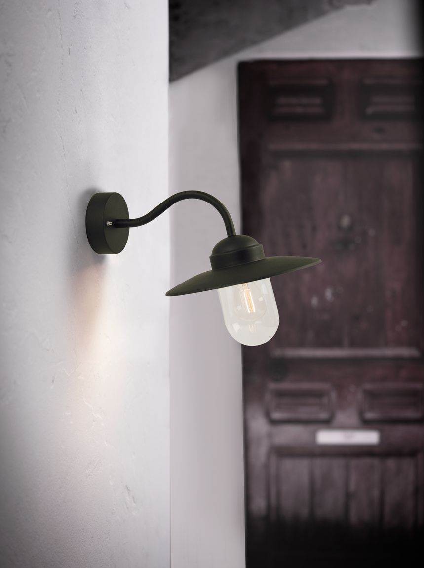 Luxembourg Wandleuchte Ø 26 cm Outdoor Verzinkt Schwarz