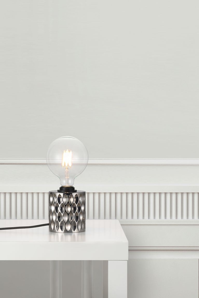 Hollywood Tischlampe Leselampe Ø 10 cm Rauchgrau / Schwarz