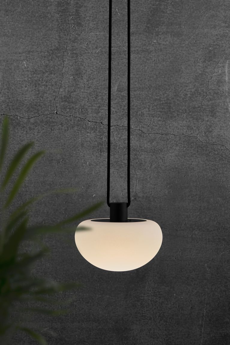 Sponge Pendellampe Hängelampe Ø 20 cm mit Moodmaker Dimmer Weiß/Schwarz