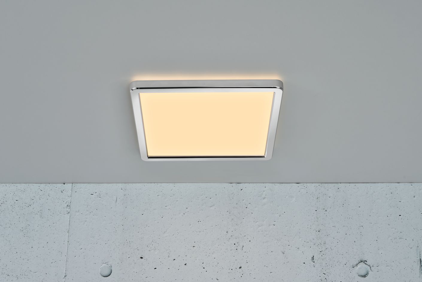 Oja Deckenlampe 30x30 cm Eckig Weiß/Chrom - Voelpe